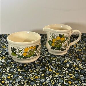 Vintage Sadler of England Floral Cream and Sugar Set with